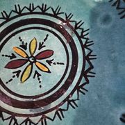 Moroccan handmade turquoise earthenware plate – Safi