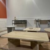 Rectangular travertine coffee table