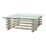 Sculptural French chrome coffee table