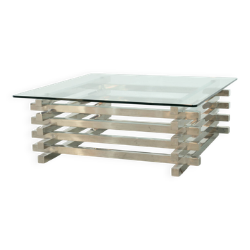 Table basse en chrome sculptural française