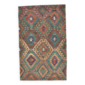 Tapis Kilim Designer en Style Géométrique Multicolore, 181x291 cm (5'11"x9'7" ft)
