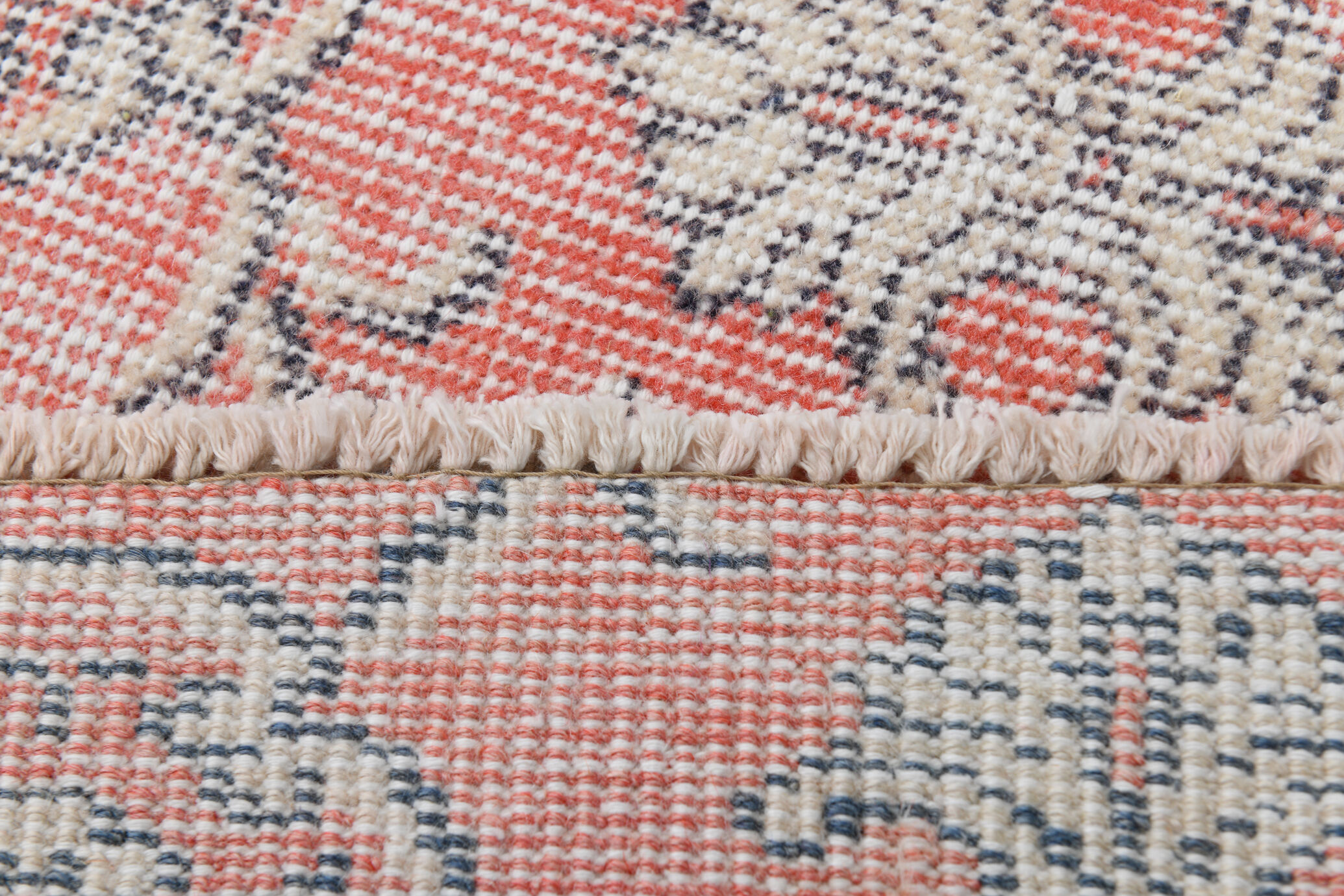 Floral red turkish runner rug, 324x90cm