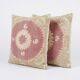 Set of 2 vintage embroidered cushion covers 61x64 cm