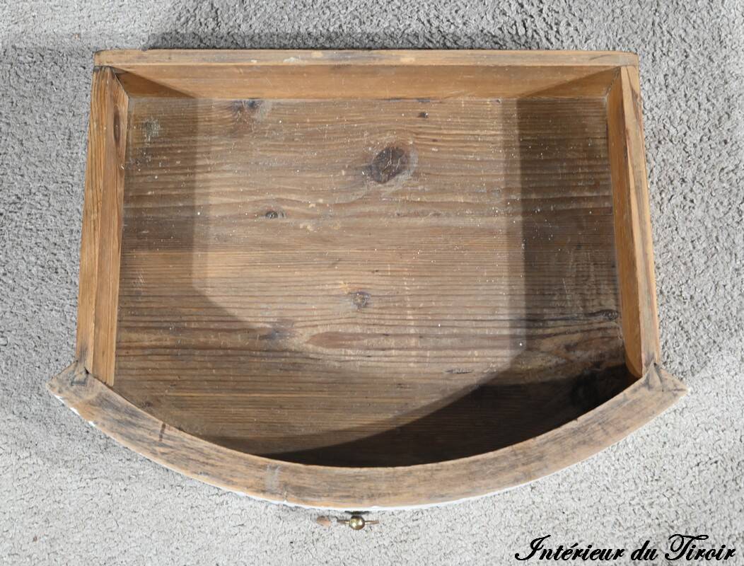 Half-Moon Console in Rechampi Wood, Louis XVI style – Early 19th century