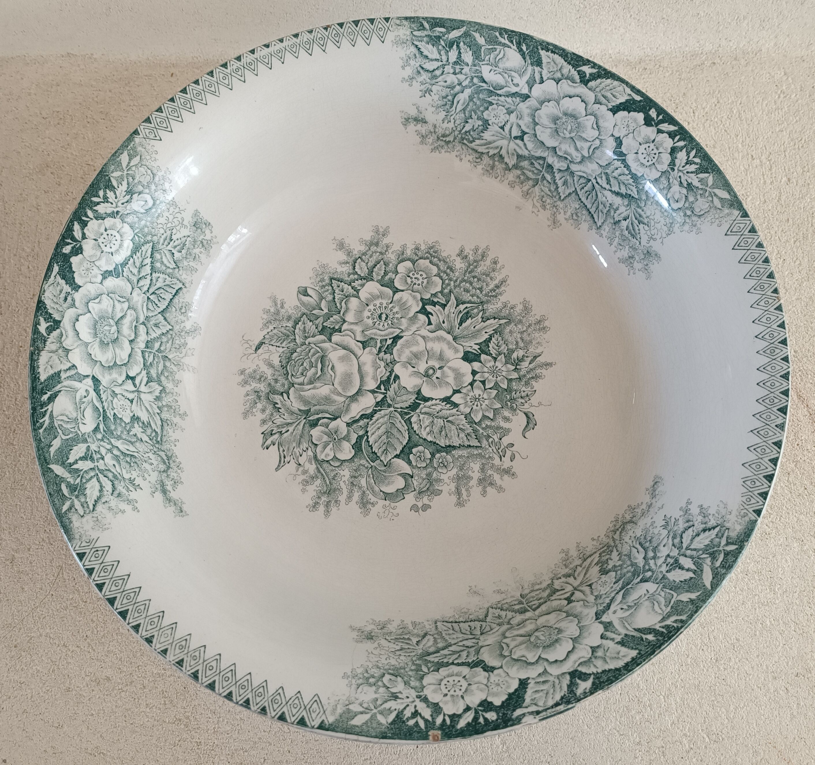 Old bowl in iron earth Saint Amand