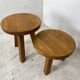 Tables d’appoint vintage brutalistes en chêne années 1960, ensemble de 3
