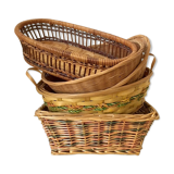 Lot of 5 vintage wicker baskets