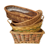 Lot de 5 paniers osier vintage