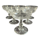 6 Baccarat champagne coupes with Greek engraving, slanted.