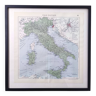 Carte Italie Europe illustrée 43x43cm vintage de 1950