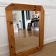 Scandinavian mirror in solid pine with 4 panels