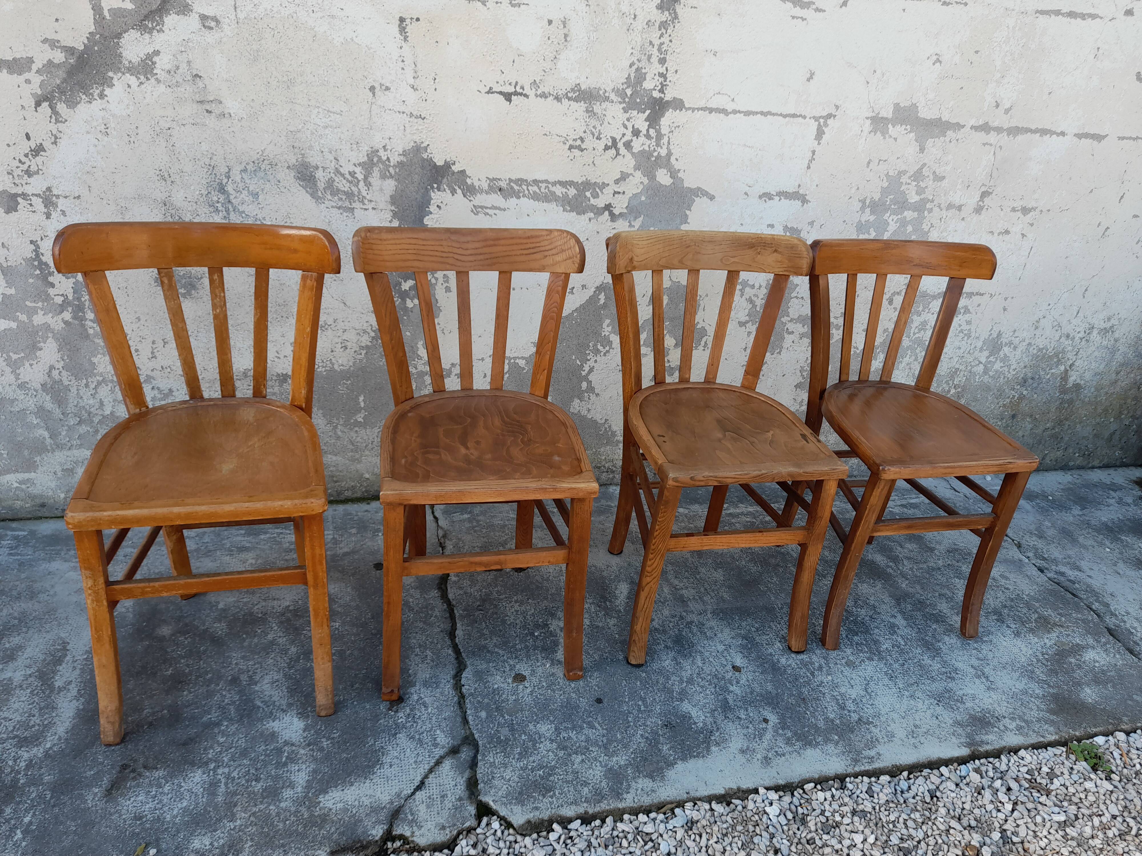 Série de 4 chaises de bistrot Luterma 1950