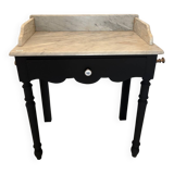 Black dressing table, white marble
