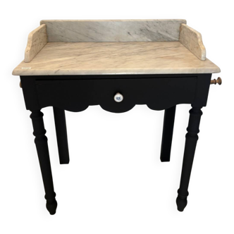 Black dressing table, white marble