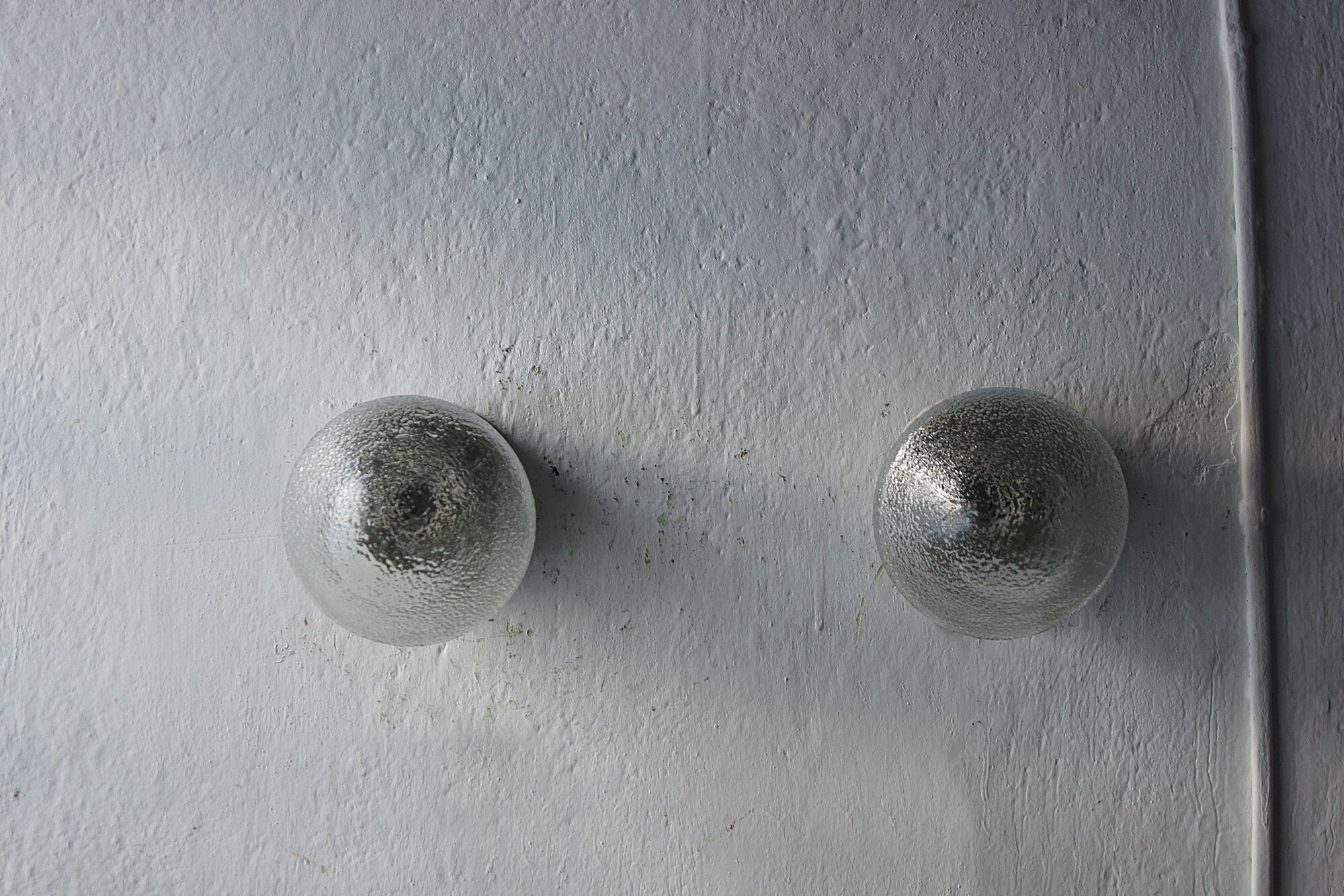 Industrial Porcelain and Glass Sconce, 1950s, Set of 2