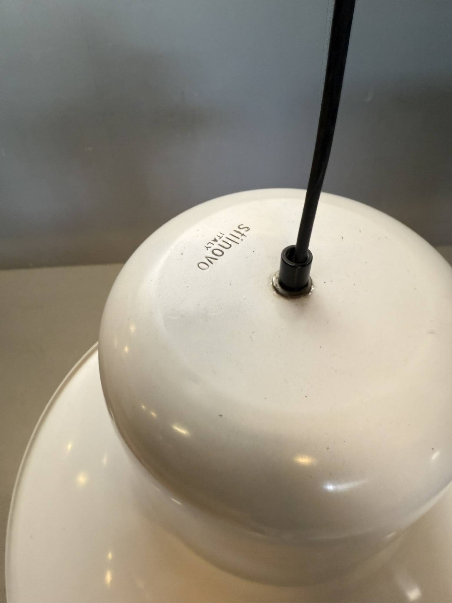 White 'Campana' hanging lamp by Joe Colombo for Stilnovo, Italy 1970s