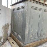 XXL walnut trade counter with multiple drawers