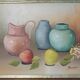 Cadre peinture nature morte signée vintage