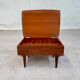 Vtg mid century teak 1950s sewing box heals footstool stool atomic retro