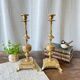 Duo de bougeoirs anciens en bronze