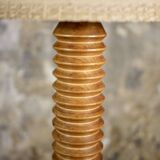 Large turned wood table lamp, France, 1950s