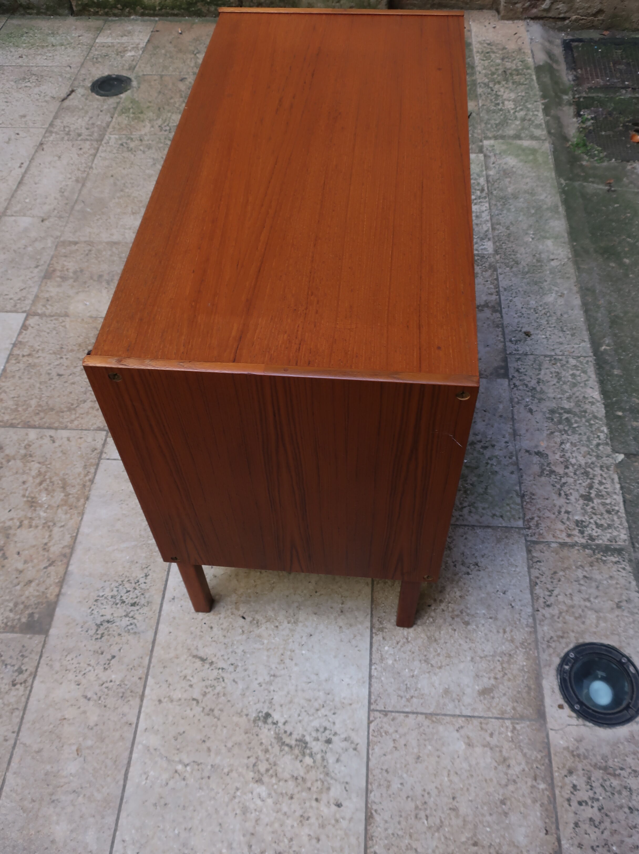 Two-door teak storage unit from the 1960s