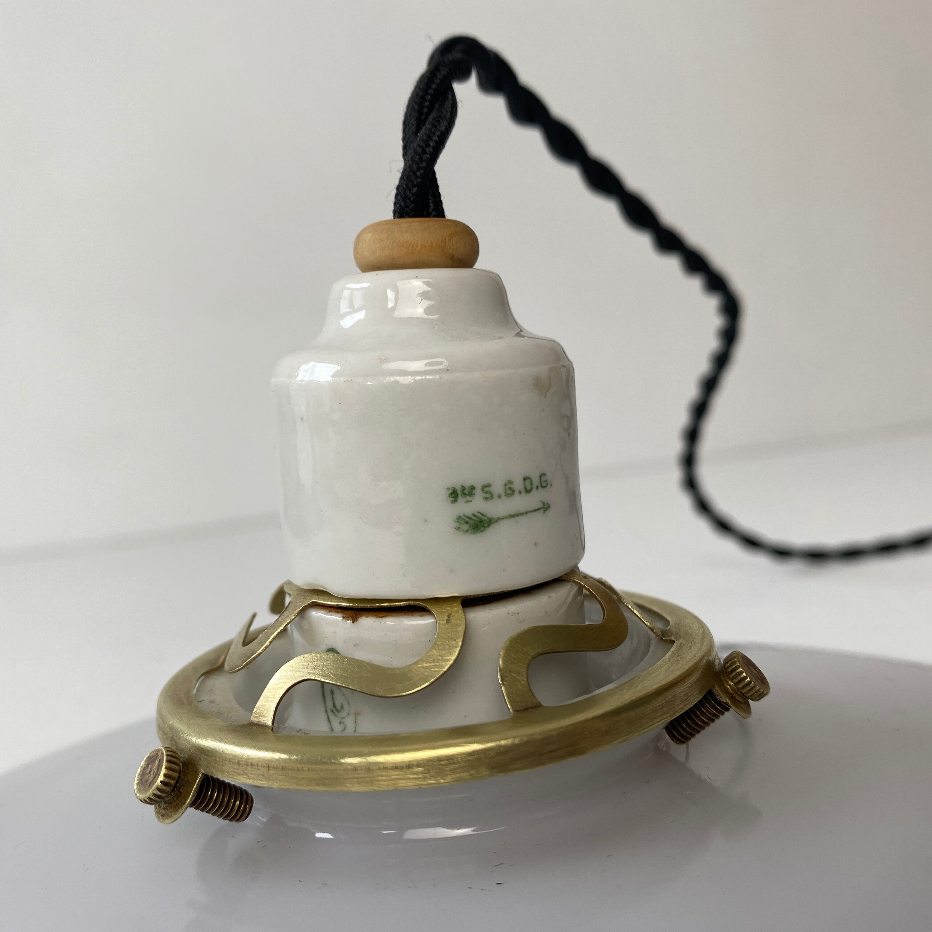 Old vintage opaline pendant lamp