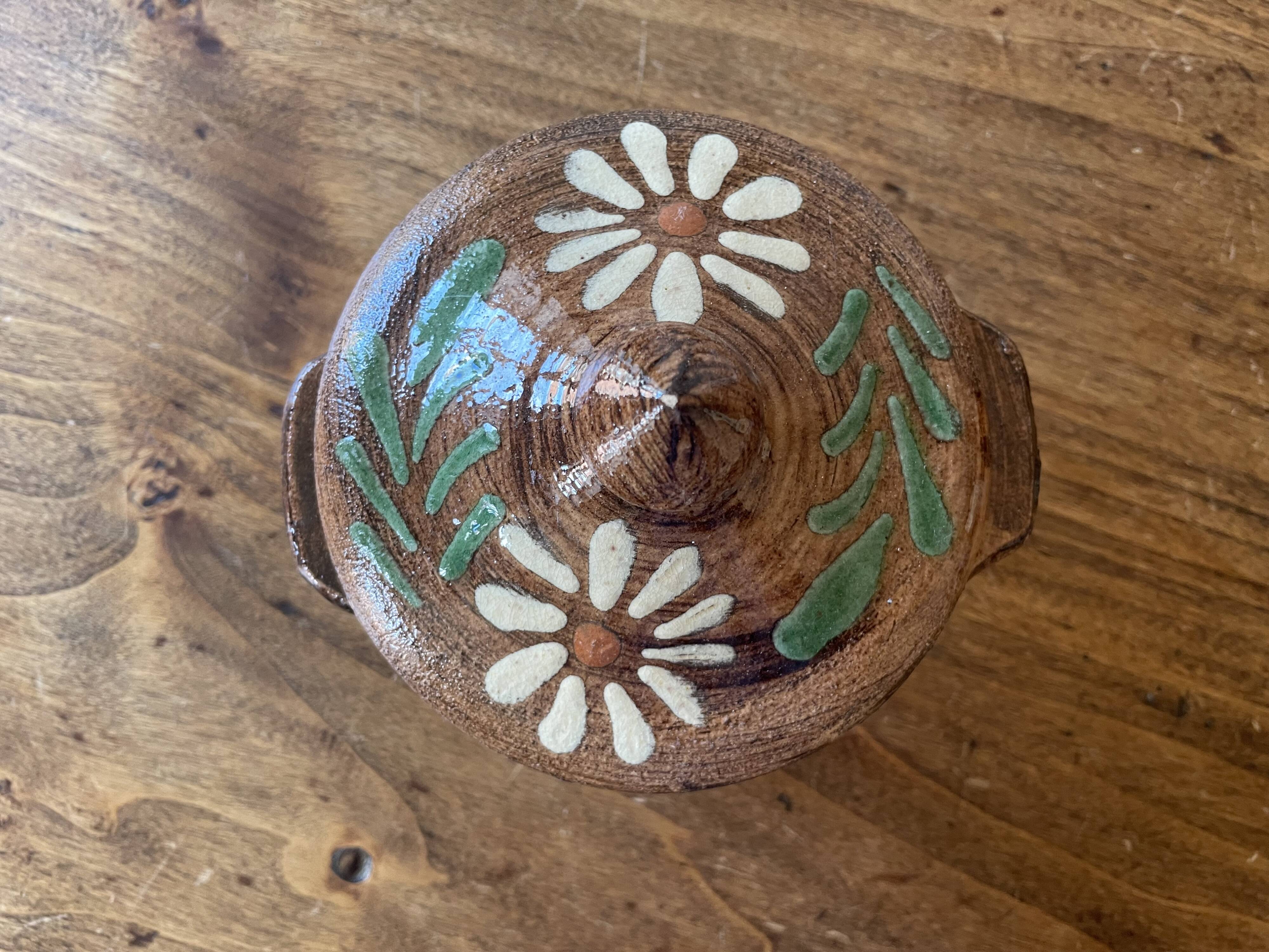 Small Alsatian pot in glazed ceramic