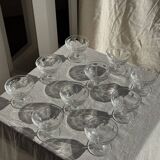 Set of 10 small vintage glass ice cream bowls.