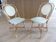 Pair of Parisian bistro chairs from Maison Louis Drucker in light Manila rattan.