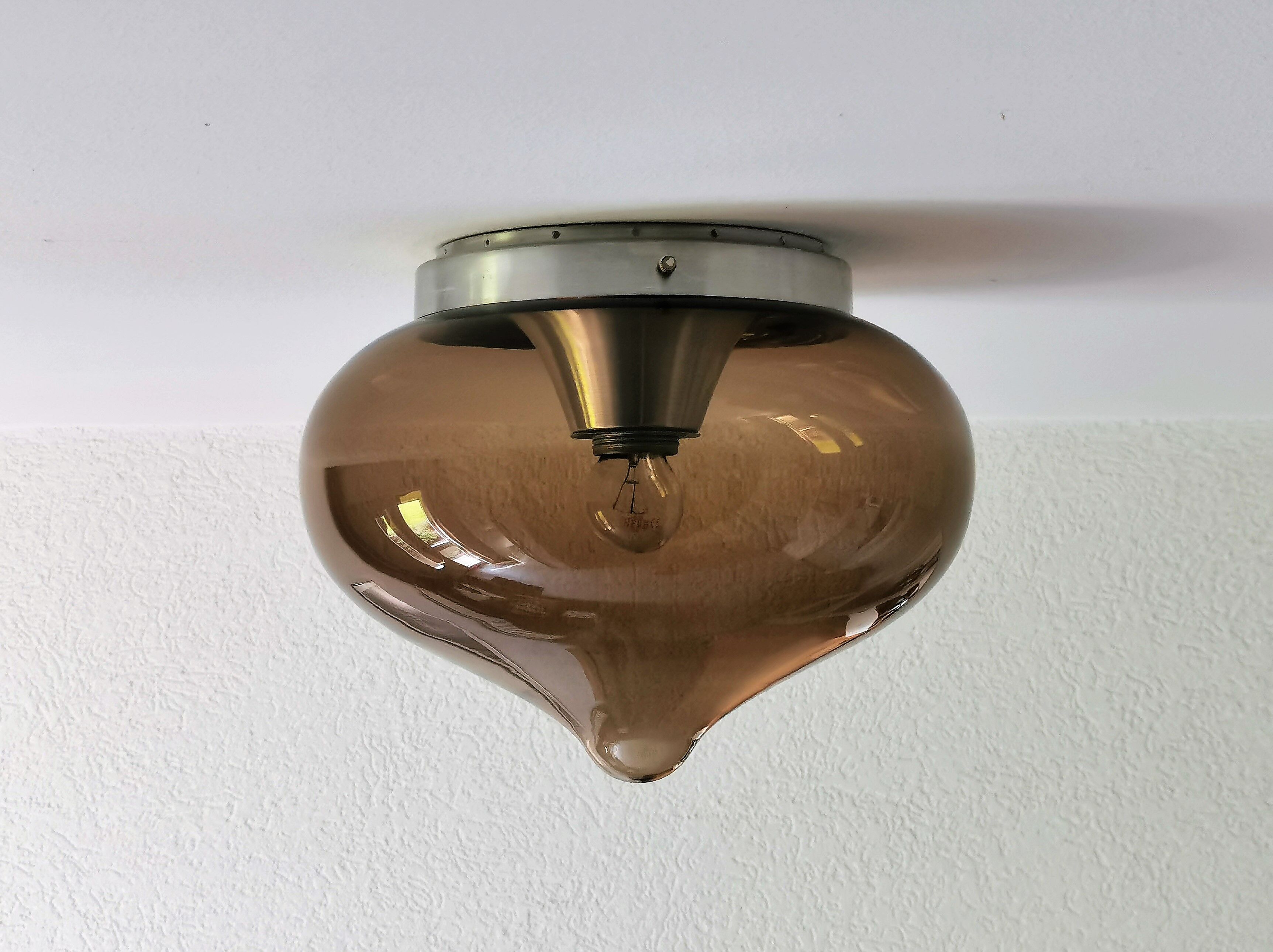 Plafonnier "Drop" en verre de Dijkstra (Pays-Bas)