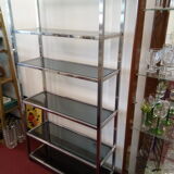 Glass metal shelf