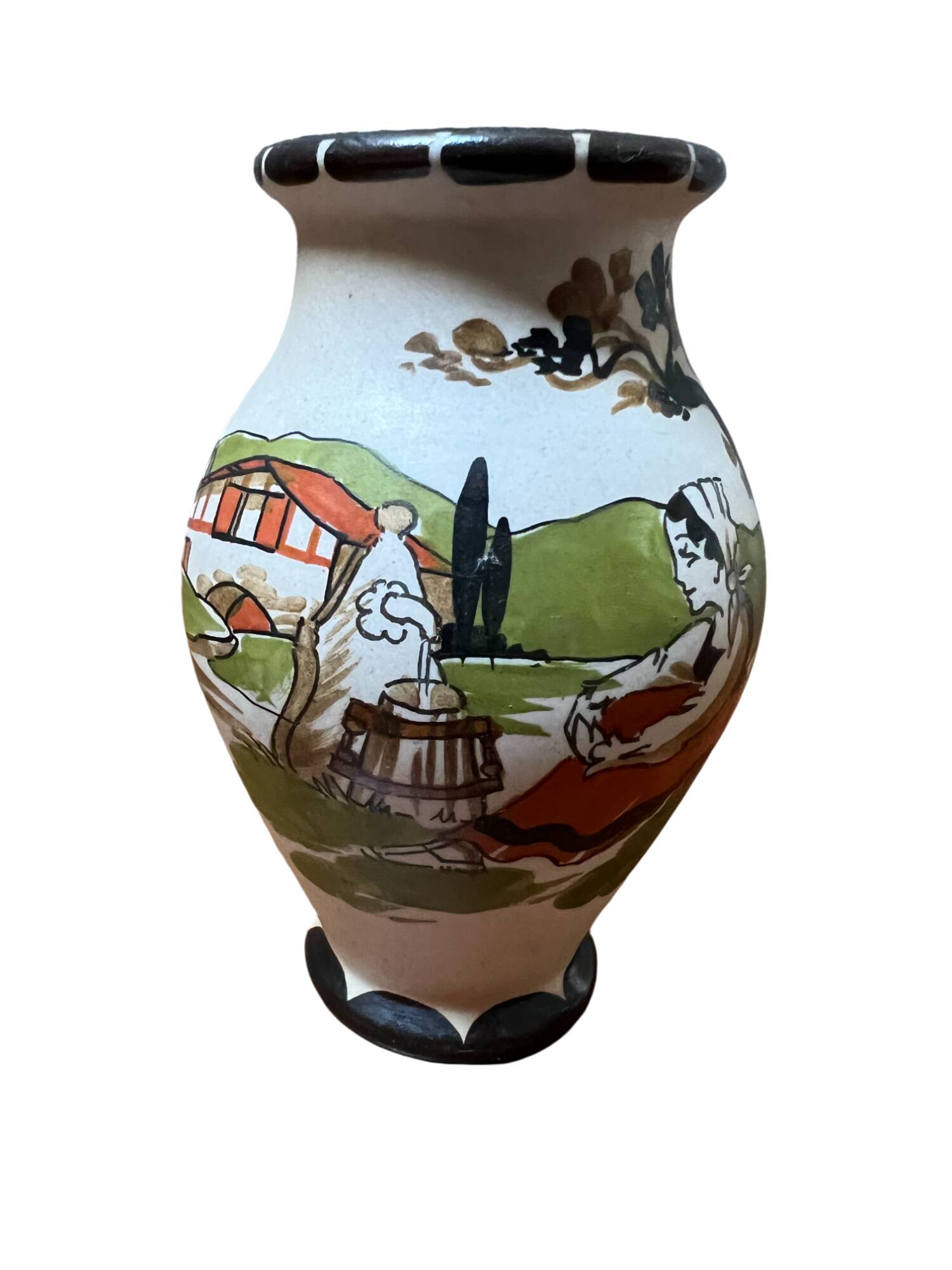 Set of two miniature stoneware vases signed Gaït