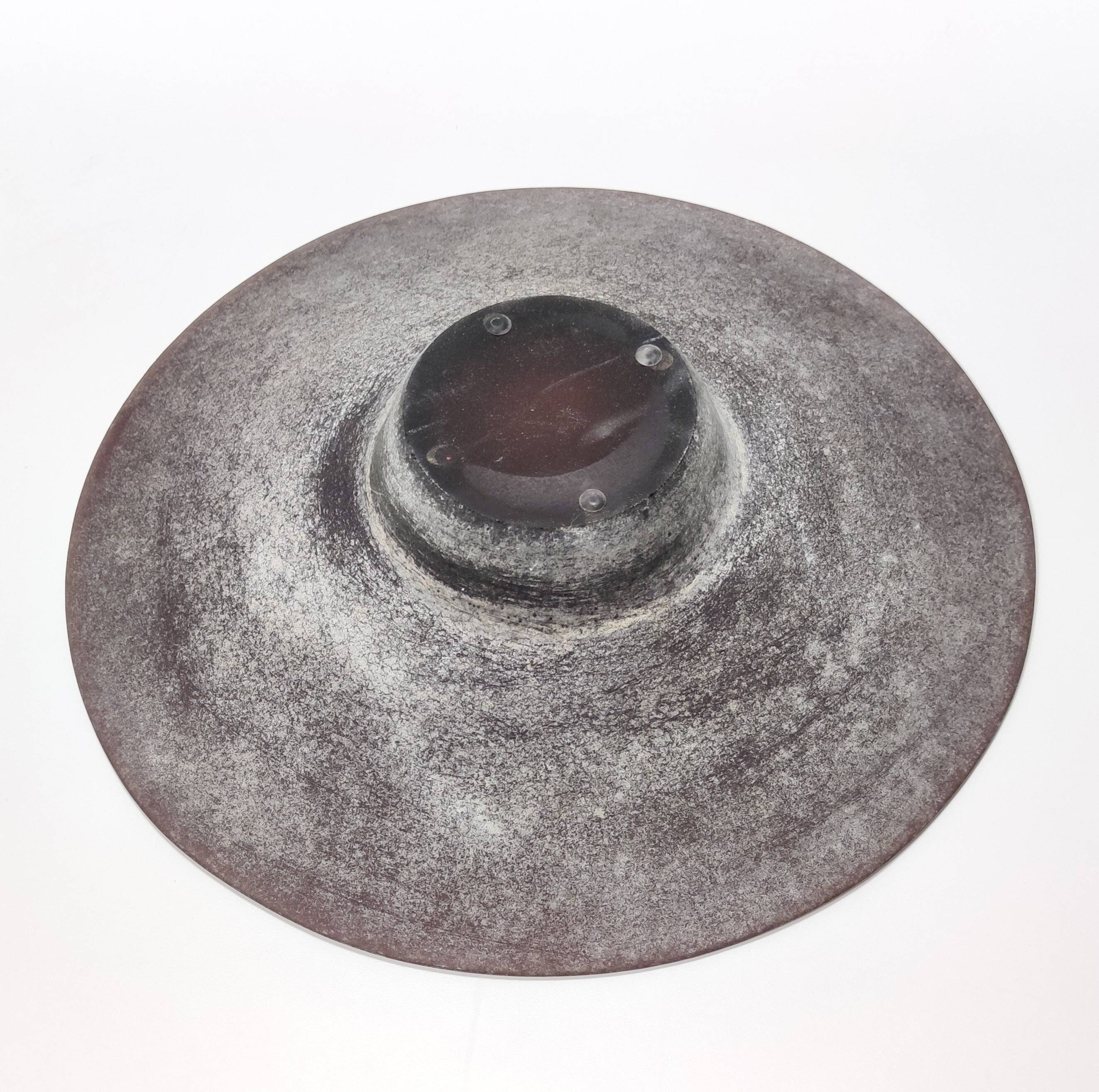 Postmodern Brown Scavo Glass Trinket Bowl or Centerpiece, Italy