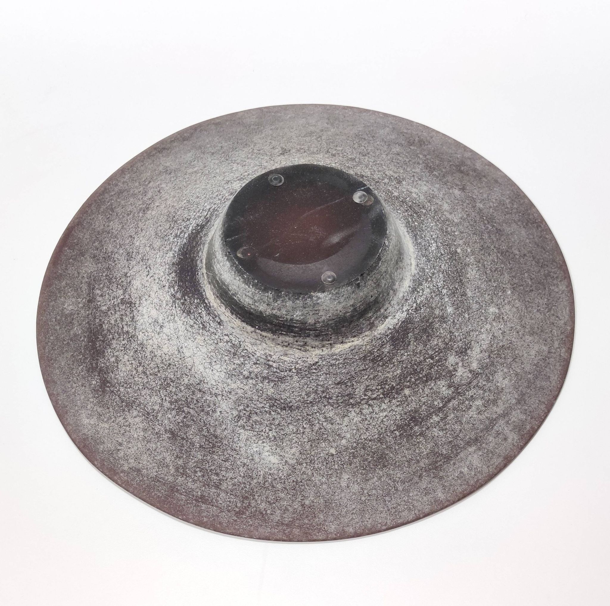 Postmodern Brown Scavo Glass Trinket Bowl or Centerpiece, Italy