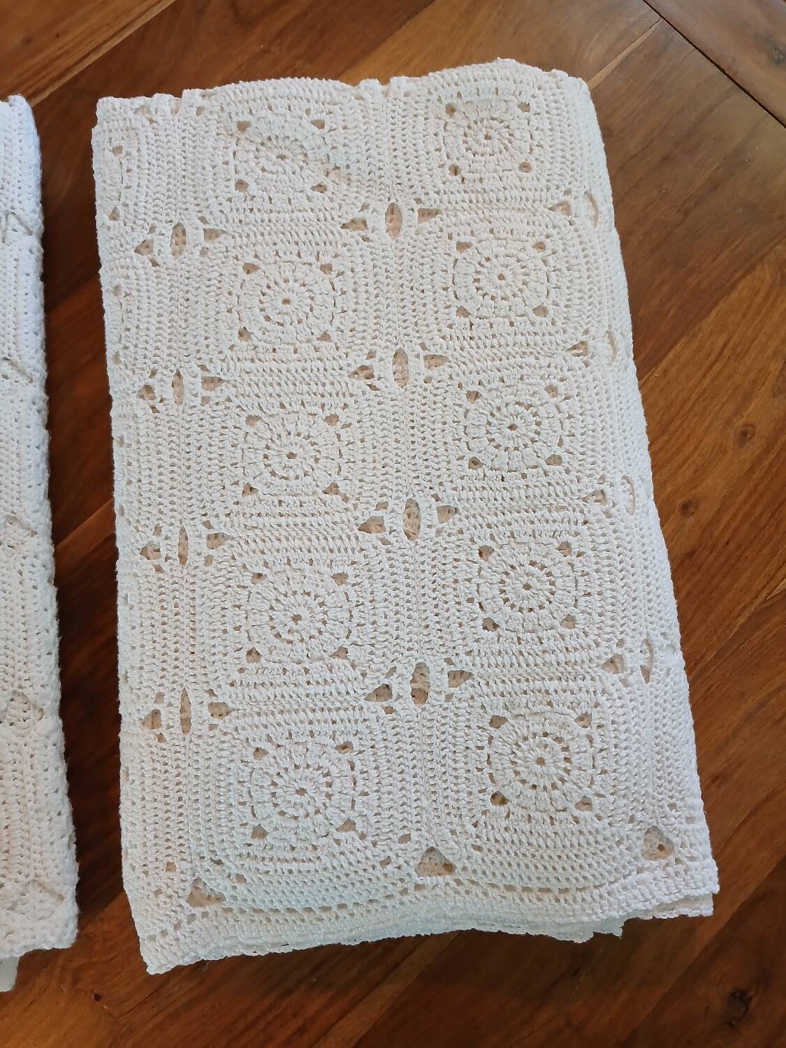 2 antique handmade crochet bedspreads