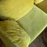 3p yellow velvet sofa