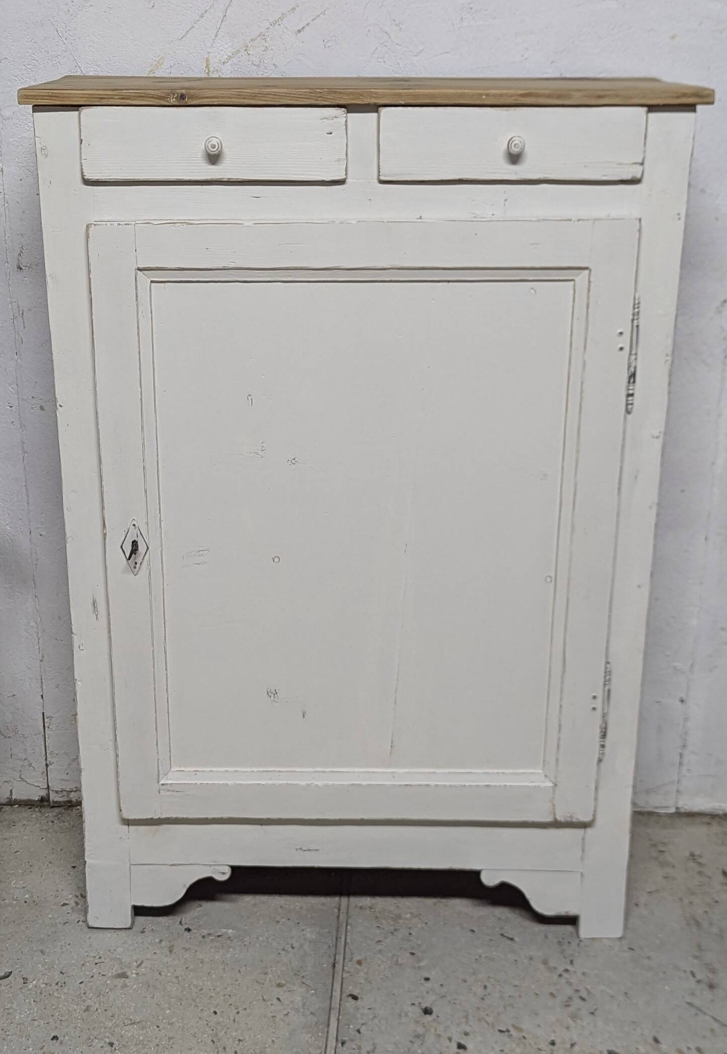 Old vintage Parisian pine patina buffet