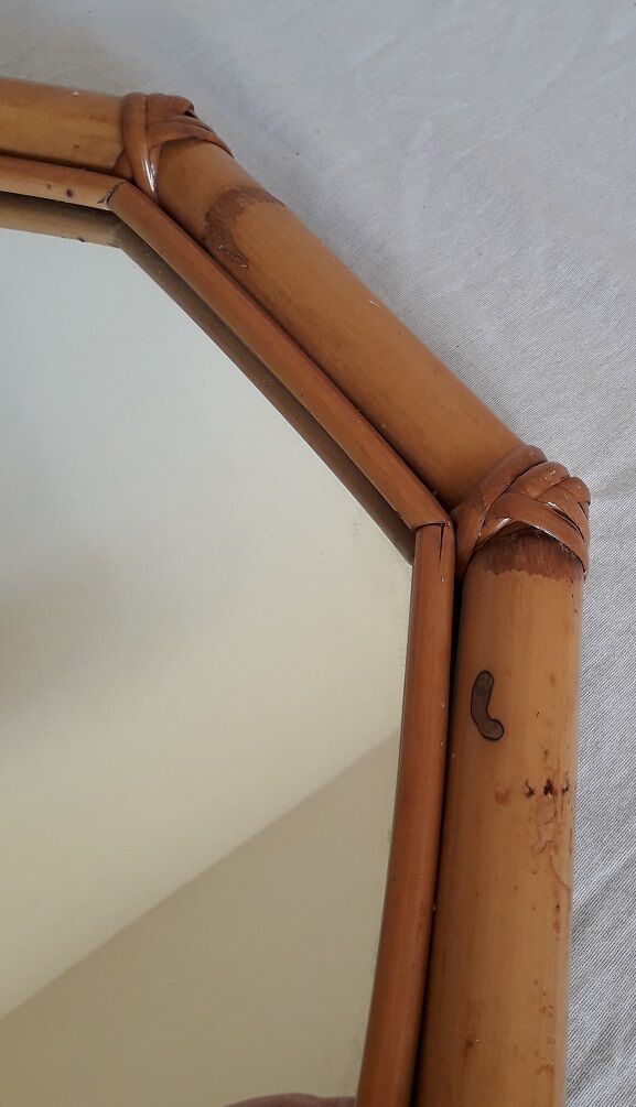 Bamboo hexagonal mirror 39 x 39 cm