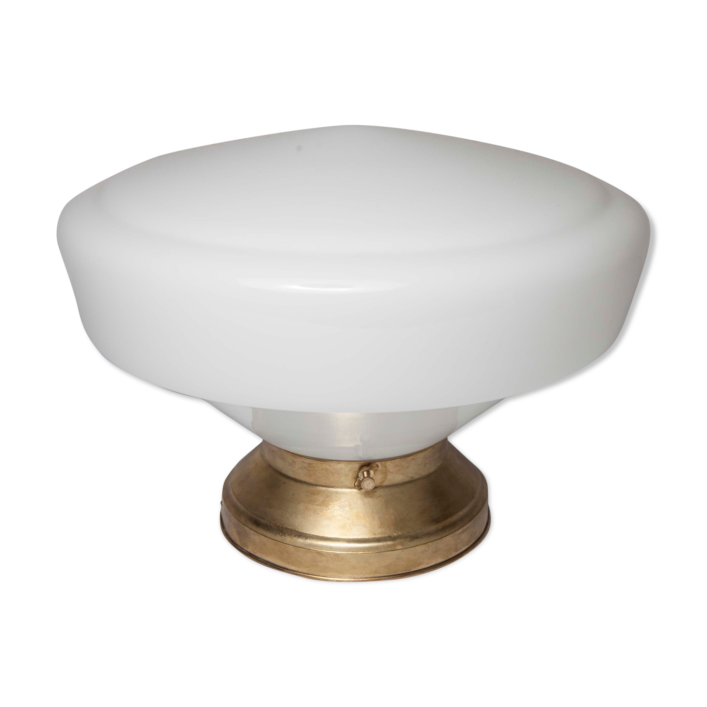 Globe opaline and brass plafon d30cm