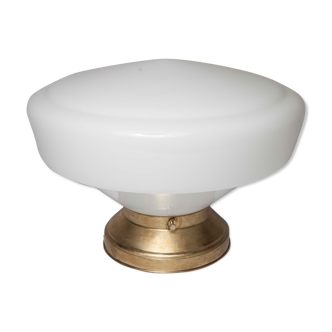 Globe opaline and brass plafon d30cm