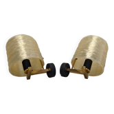 Paire d'appliques en nacre et laiton Maison Arlus, France vers 1950