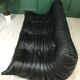 Black leather three seater sofa Togo by Ligne Roset