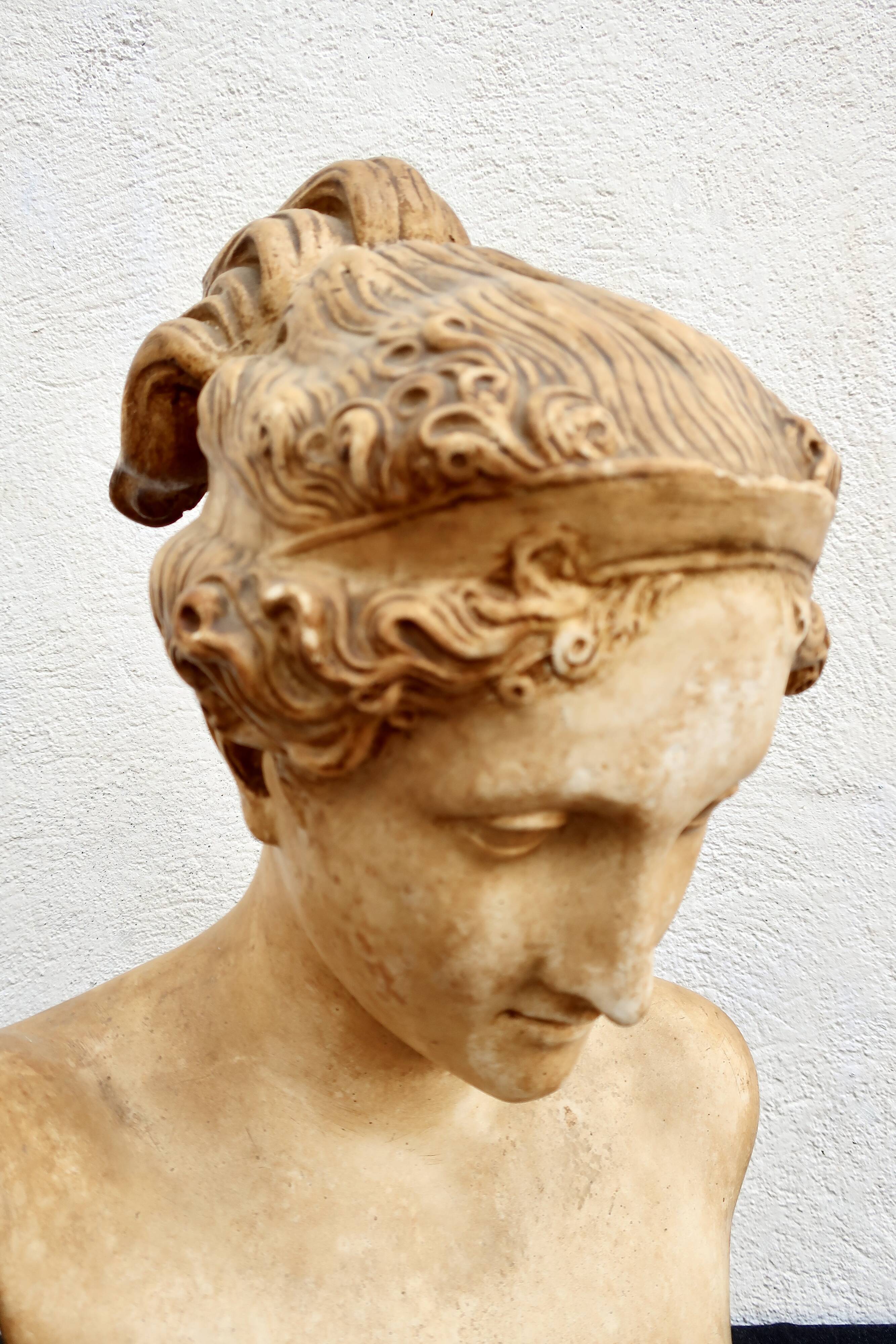 Antique plaster bust after Antonio Canova, "Hebe", circa 1900