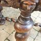 Large octagonal table in carved solid oak.