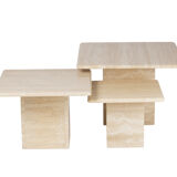 Tables gigognes en travertin, design italien