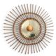 Mid Century Organic Modern Bamboo & Rattan Sunburst Patinated Mirror, 1960s