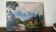 Oil painting on faesite from the 50s signed roos mountain landscape