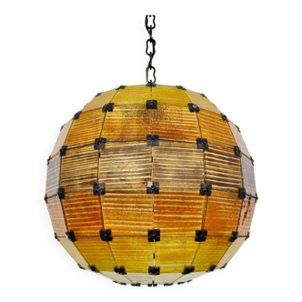 Suspension boule de verre colorée