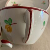2 cups and 2 sub cups old earthenware Gien model Mireille